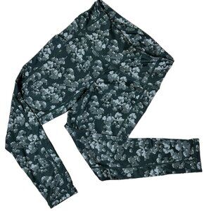 NORDSTROM Zella Grey Green Floral Running TIghts Leggings w Pockets size Medium